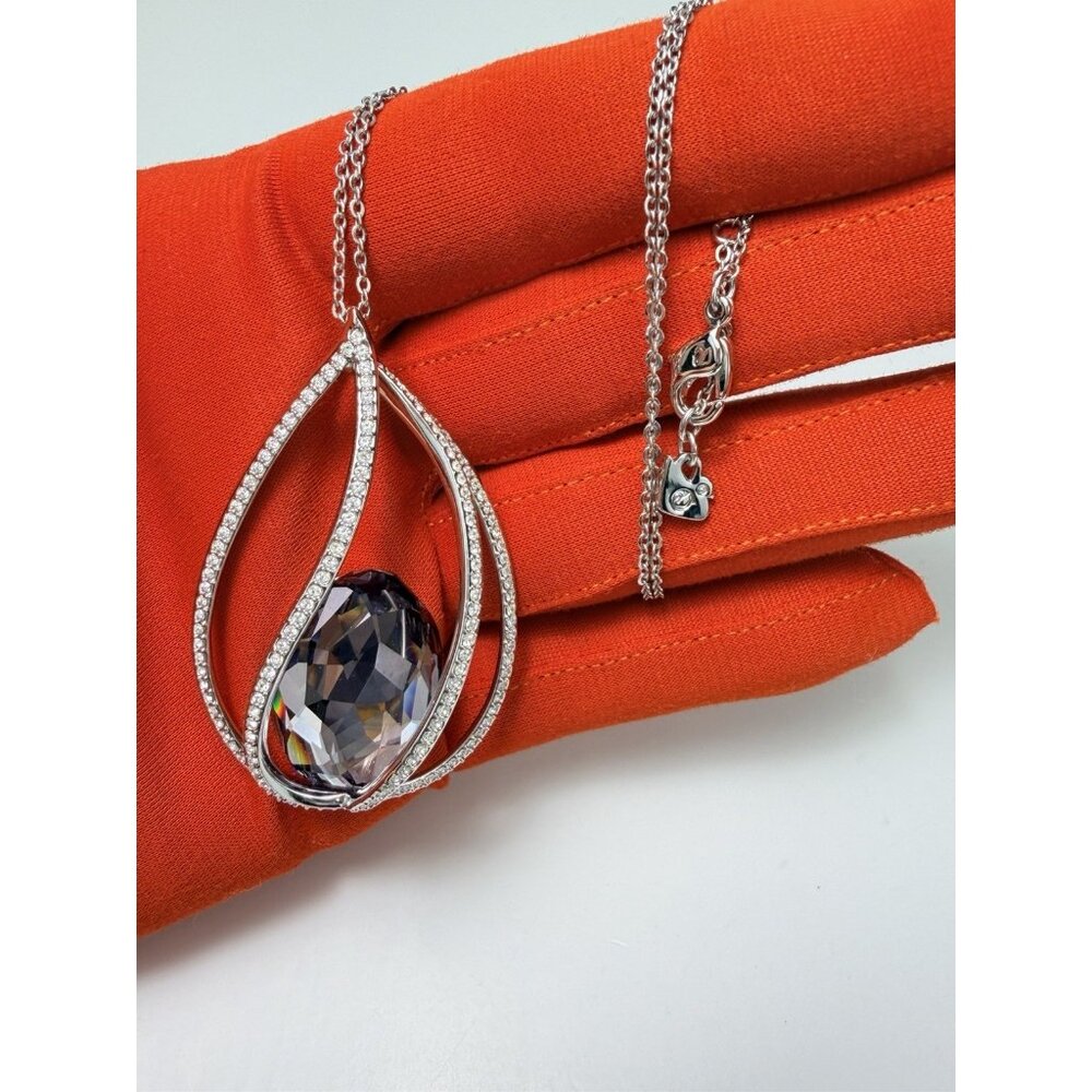 Swarovski Megan Large Pendant  Necklace Smokey Purple Crystal Cry/Cry Blush